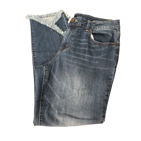 1822 Denim Skinny Jeans Womens Size 14 Mid-Rise Body-Positive Stretch Frayed Hem - Picture 2 of 16